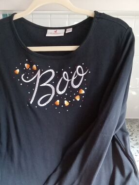 Quacker Factory Halloween Shirt L
